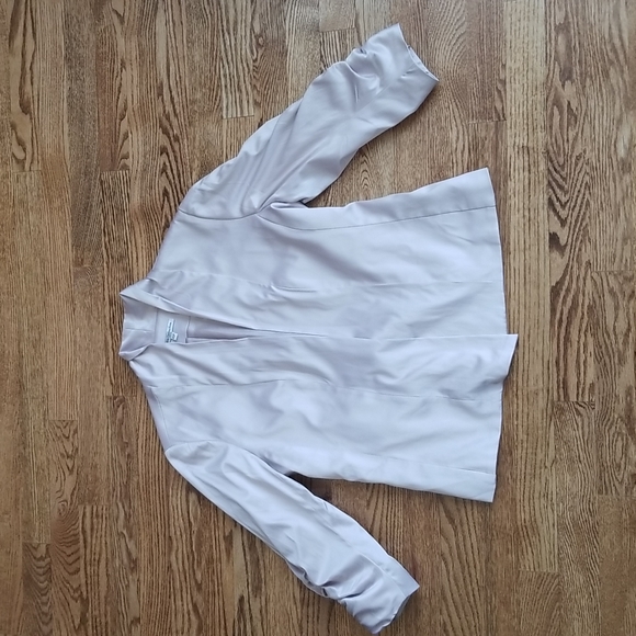 (10P) Dalia Collection Neutral Satin Feel Blazer ❤ Contemporary ❤ Ruched Sleeves - Picture 1 of 9